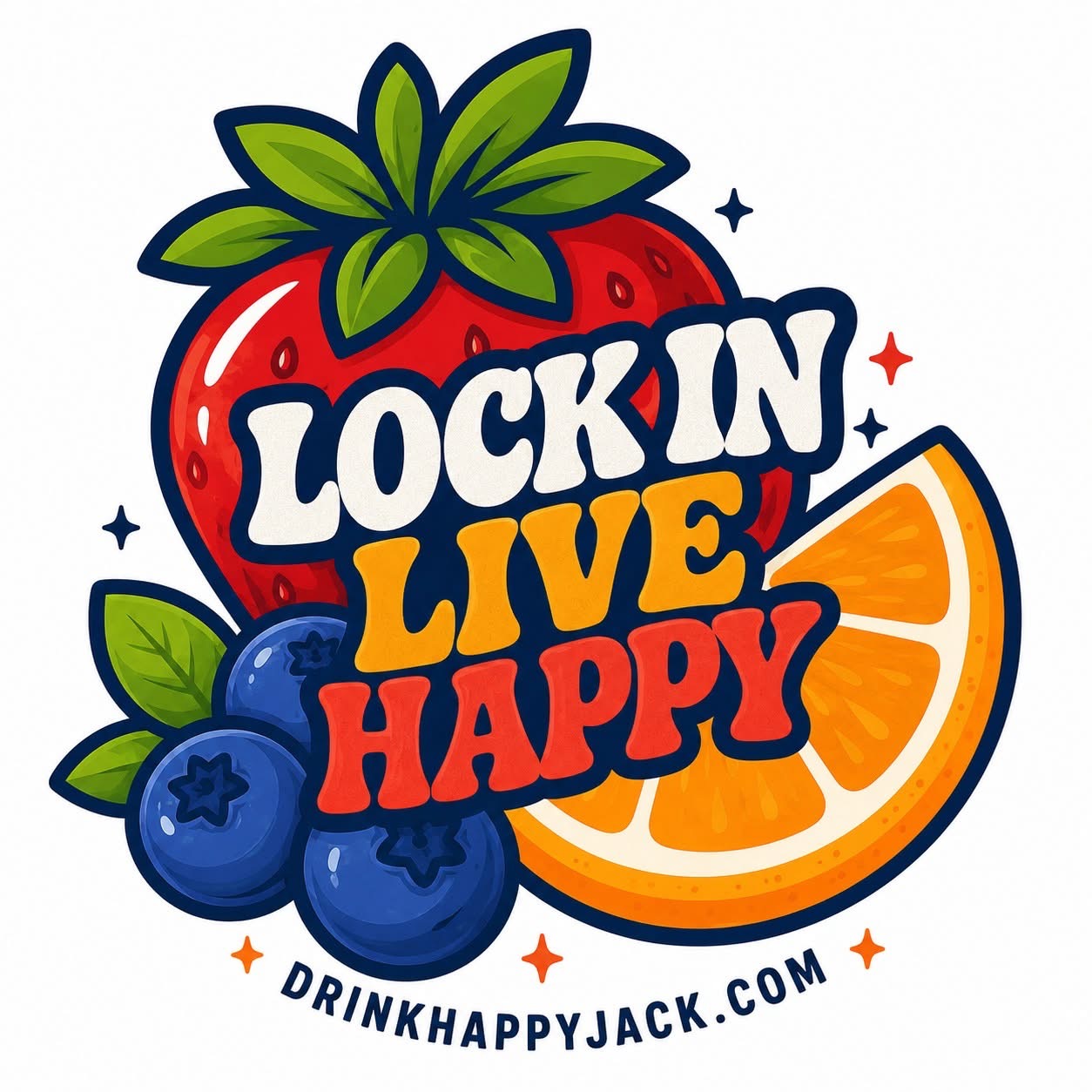 Lock In Live Happy fruit badge